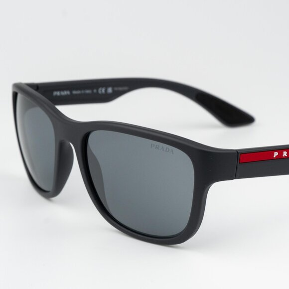Prada Linea Rossa Men ACTIVE Sunglasses Grey Rubber Mirror Black Square PS01US - Picture 5 of 10